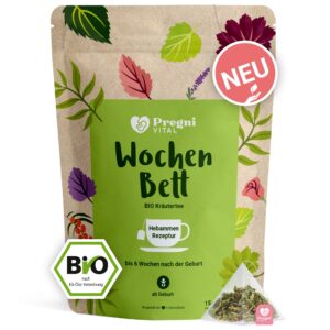 Wochenbett BIO Schwangerschaftstee mit Frauenmantel und Schafgarbe - von PregniVital®  von PregniVital